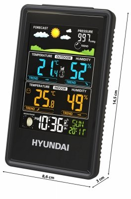 Hyundai WS 2350 – stacja meteorologiczna bezprzewodowa z czujnikiem i prognozą pogody