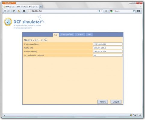 Papouch generator sygnału DCF-77 internetowy symulator sygnału