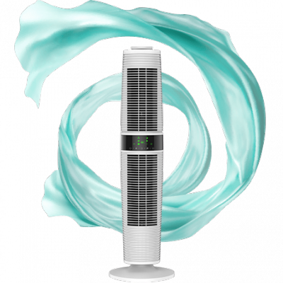 Airbi ZEPHYR wentylator kolumnowy pionowy obrotowy 360° dwustrefowy 500 m3, 50 m2, pilot - OUTLET