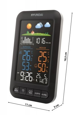 Hyundai WS 5110 – stacja meteorologiczna z czujnikiem zewnętrznym i DCF