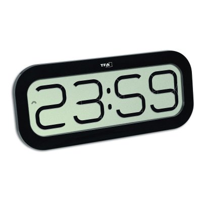 TFA 60.4514.01 BIMBAM budzik biurkowy elektroniczny 32 cm, czarny