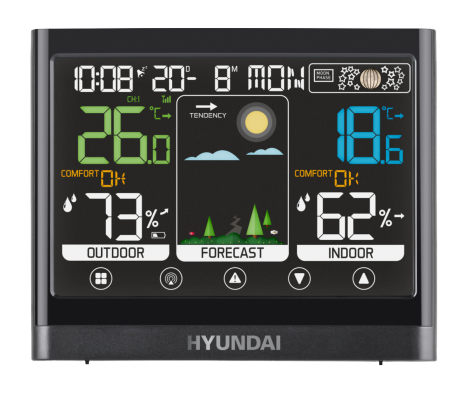 Hyundai WS 2450 – stacja meteorologiczna bezprzewodowa z czujnikiem i DCF