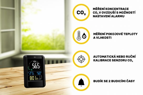 Airbi Co2AIR stacja kontroli jakości powietrza wewnętrzna wskaźnik stężenia CO2