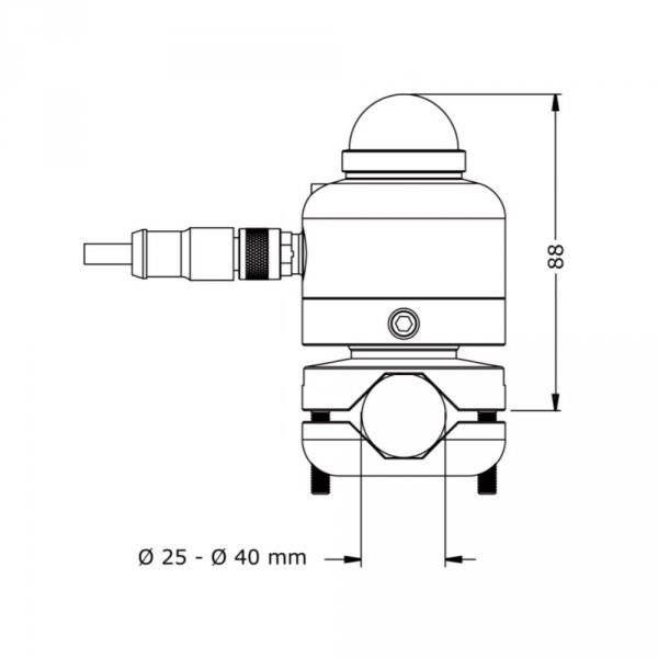 Hukseflux TMBL01 uchwyt montażowy kulowy do instalacji pyranometru SR05 na wysięgniku rurowym