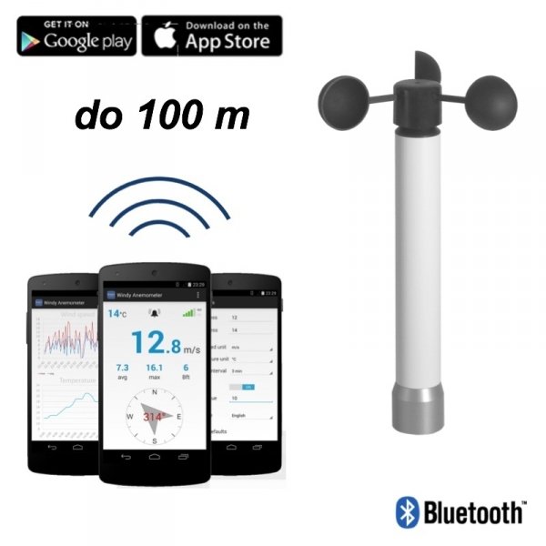 Wiatromierz bezprzewodowy Navis Windy B/S anemometr do smartfona z czujnikiem temperatury