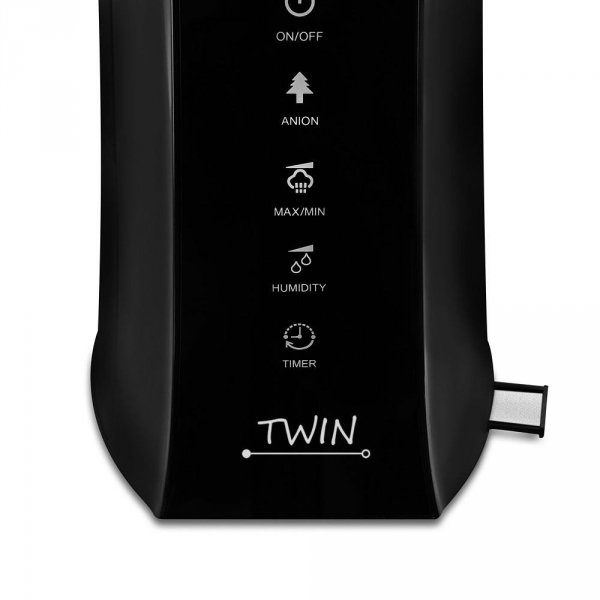 Airbi TWIN nawilżacz powietrza ultradźwiękowy, jonizator, aromadyfuzer, czarny - ZE ZWROTU