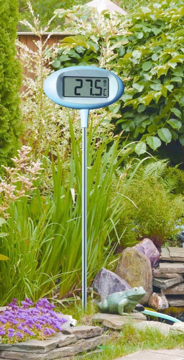 TFA 30.2024 ORION termometr ogrodowy elektroniczny z zegarem duży 80 cm 