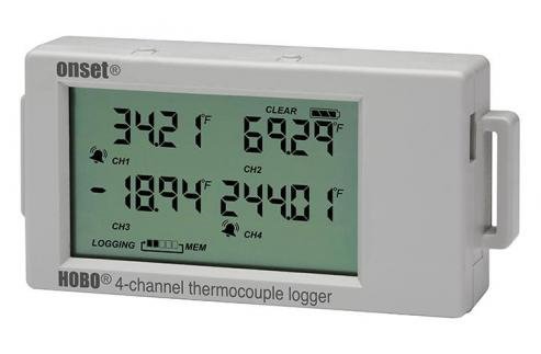 Rejestrator 4-kanałowy temperatury HOBO UX120-014M z gniazdami sond termoparowych 