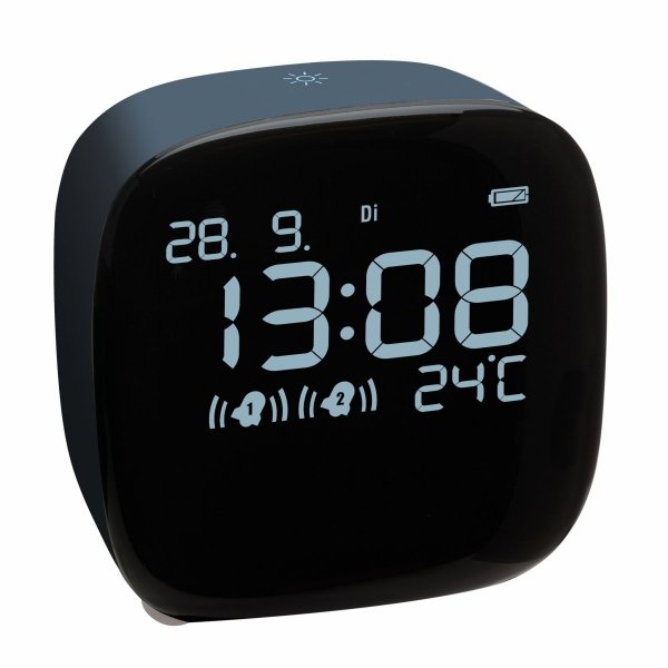 TFA 60.2034.06 budzik biurkowy zegar elektroniczny z termometrem i lampka nocna