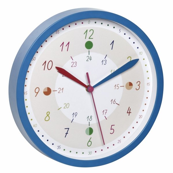 TFA 60.3058.06.90 TICK&amp;TACK zegar dla dzieci,  do nauki niebieski, zegar dzieciecy, zegar do dziecięcego pokoju, zegar dla ucznia