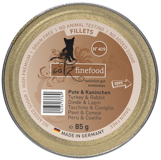 Catz Finefood Filety N.409 Indyk/Kurczak/Królik tacka 85g
