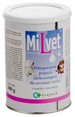 Eurowet Milvet Preparat mlekozastępczy dla szczeniąt i kociąt 300g