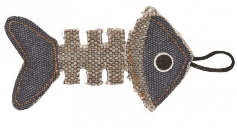 BARRY KING Szkielet ryby z mocnego materiału szary/kremowy 14x7,5cm BK-16007
