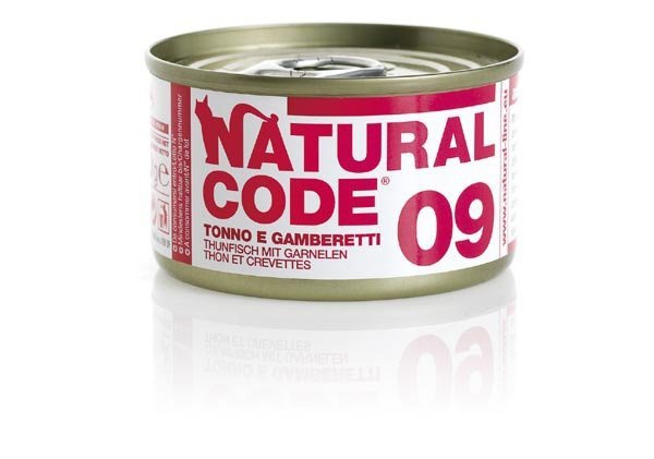 Natural Code Cat 09 Tuńczyk i krewetki 85g