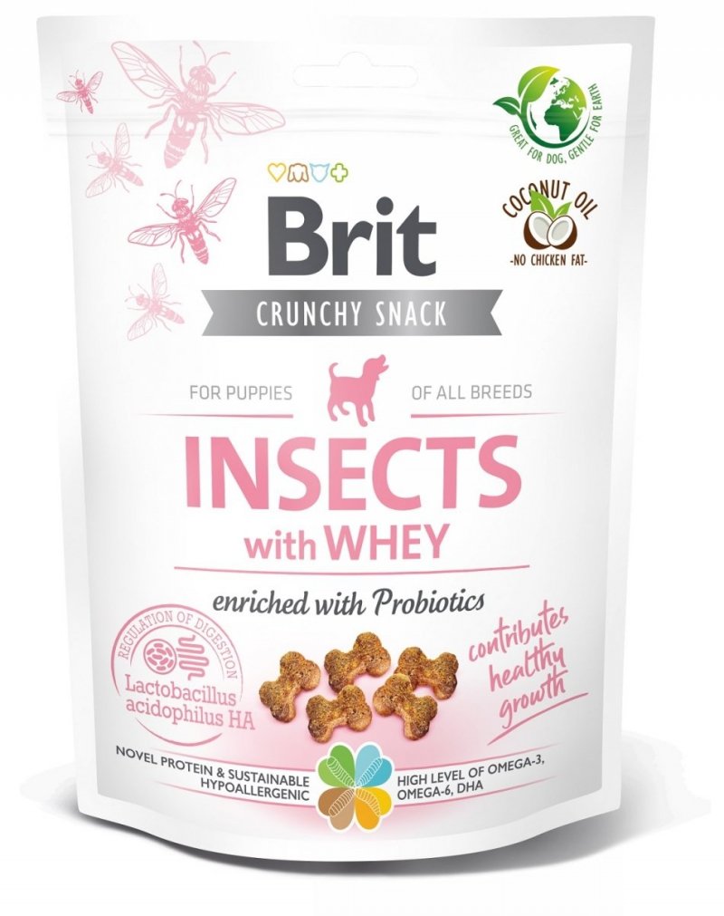 Brit Care Dog Crunchy Snack Puppy Insekty i serwatka 200g