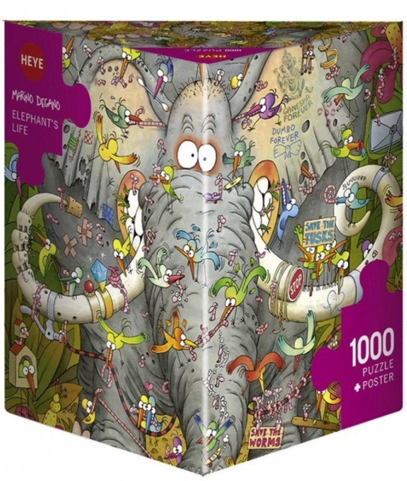 Puzzle 1000 Życie słonia (Puzzle+plakat)