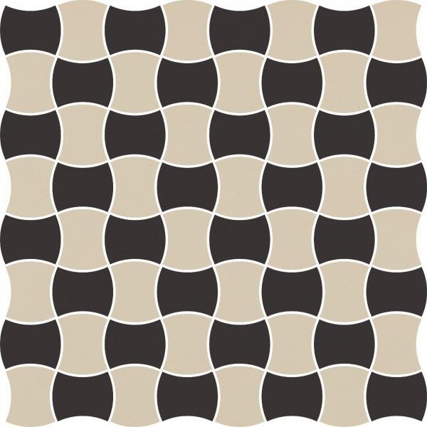 PARADYZ PAR modernizm nero mozaika prasowana k.3,6x4,4 mix c 30,86x30,86 g1 309x309 g1 szt