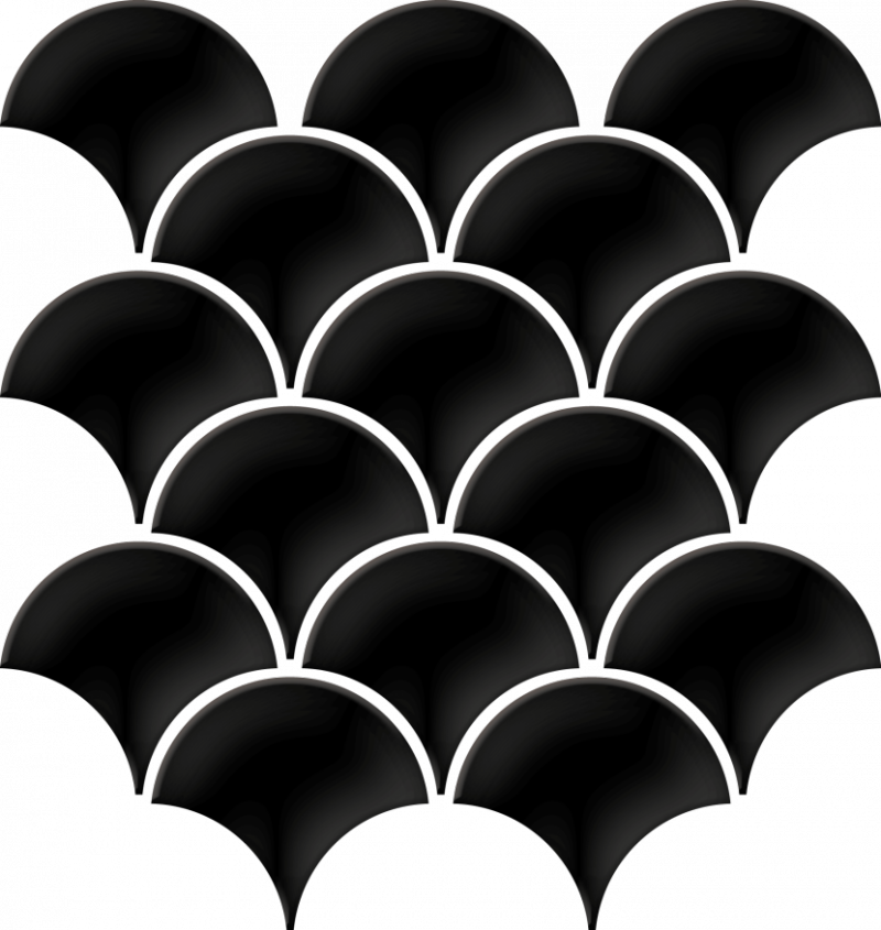 CERAMIKA BIANCA black scale mosaic 30x31,5 g1 szt