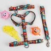 Collar WauDog Nylon Obroża nylonowa z QR-paszportem, plastikowy fastex, wzór ZĘBATE POTWORY, S 15mm/25-35cm