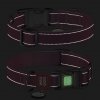 Collar WauDog Nylon Mono Obroża nylonowa odblaskowa z QR-paszportem, plastikowy fastex, S 15mm/25-35cm różowa