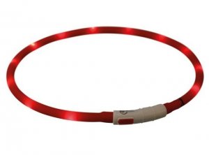 Trixie Opaska LED USB silikonowa XS-XL 70/1cm czerwona