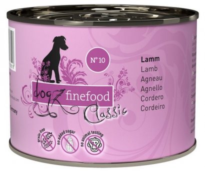 Dogz Finefood Classic N.10 Jagnięcina puszka 200g 