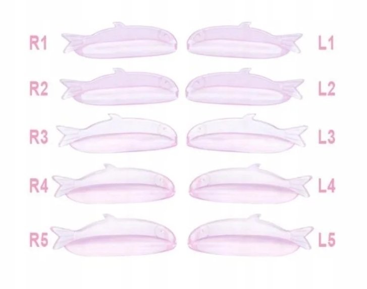 Silikonowe wałeczki wałki do liftingu rzęs Project Lashes Rose Fins 5 par