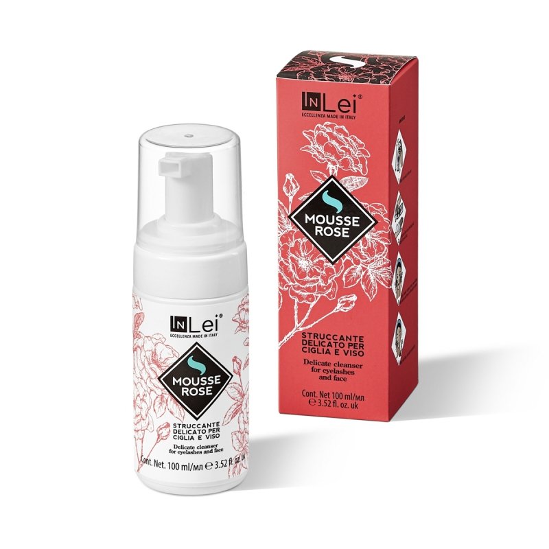 InLei® Mousse Rose – delikatny piankowy szampon do rzęs i twarzy