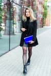 Torebka wizytowa kopertówka Solome M10 kobaltowy zamsz plener