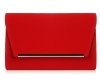 Torebka czerwona kopertówka wizytowa Solome M10 zamsz przód