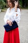 Kopertówka torebka damska S5 Solome chabrowy zamsz plener