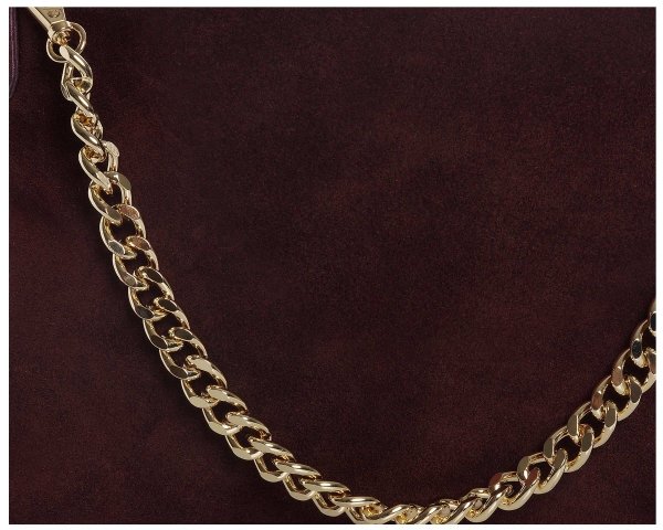 Damska skórzana kopertówka torebka wizytowa Solome Inka bordowa detal