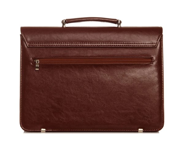 Teczka na dokumanty aktówka skórzana Solome Osaka koniakowa tył