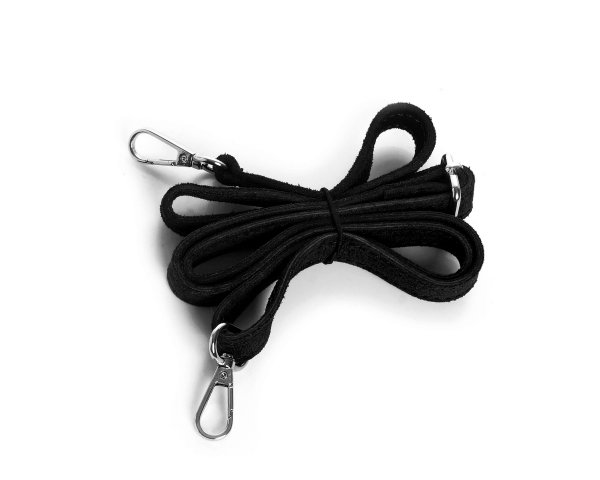 Skórzana torba damska włoska torebka miejska Solome Naomi czarna zamszowa pasek