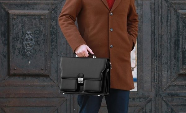 Teczka na dokumanty aktówka skórzana Solome Osaka koniakowaplener