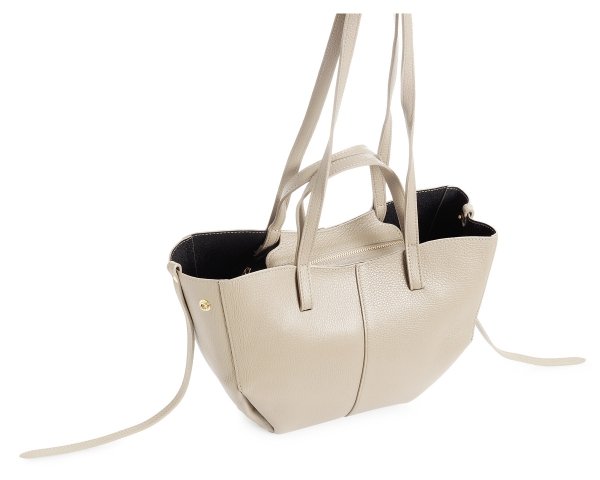 Włoska skórzana torba damska Shopperka Solome Monroe beż krem z góry