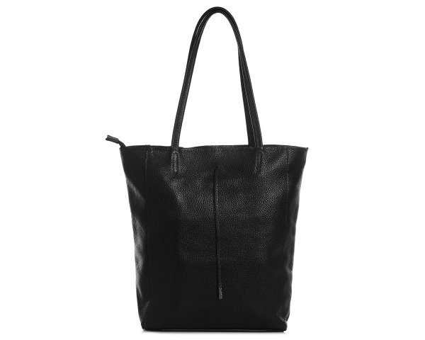 Skórzana torba damska włoska torebka miejska Solome Havana czarna na ramię