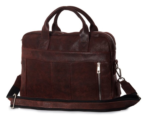 Skórzana męska torba na ramię Solome Oregon brązowa krek vintage skos