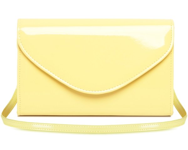 Żółta torebka wizytowa kopertówka Solome S2 lakier przód
