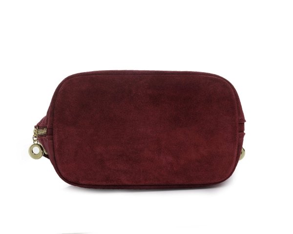 Damska skórzana torebka wizytowa listonoszka Solome Diola bordowa spód