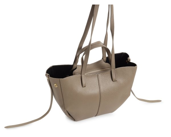 Włoska skórzana torba damska Shopperka Solome Monroe beżowa koniak z góry