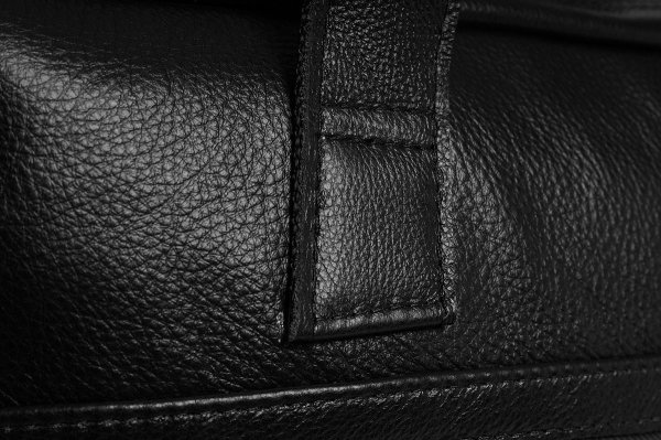 Skórzana aktówka torba na laptopa Solome Summit czarna detal 1