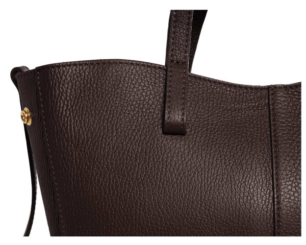 Włoska skórzana torba damska Shopperka Solome Monroe brązowa detal