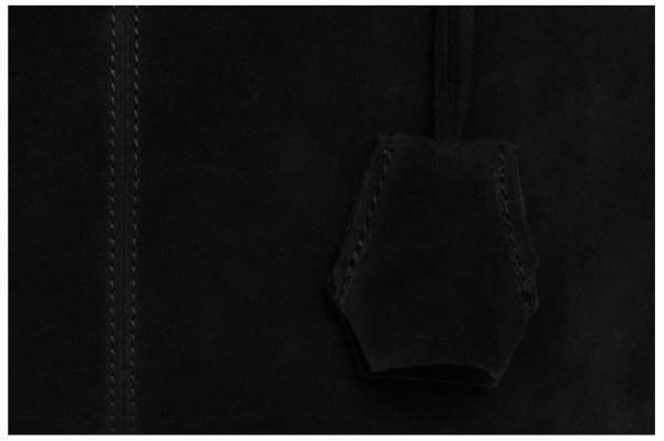 Skórzana torba damska włoska torebka miejska Solome Naomi czarna zamszowa detal