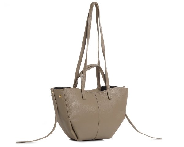 Włoska skórzana torba damska Shopperka Solome Monroe beżowa koniak skos