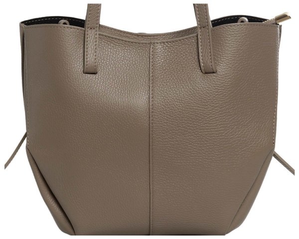 WŁOSKA SKÓRZANA TORBA DAMSKA SOLOME MONROE TAUPE BEZ DETAL