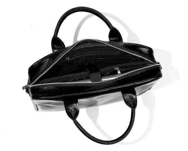 Skórzana torba na laptopa Solome Marton czarna wnętrze