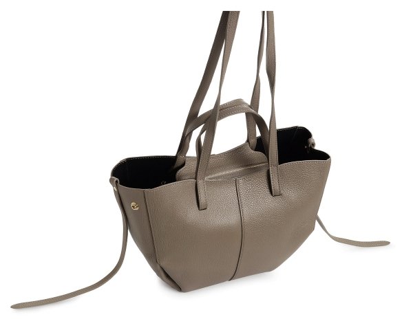 WŁOSKA SKÓRZANA TORBA DAMSKA SOLOME MONROE TAUPE BEZ SKOS