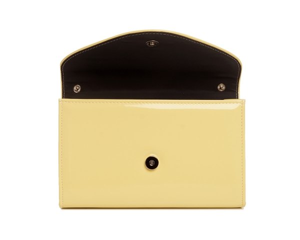 Żółta torebka wizytowa kopertówka Solome S2 lakier wnętrze
