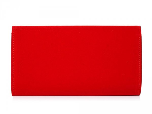 Torebka wizytowa kopertówka Solome L5 czerwona zamsz tył
